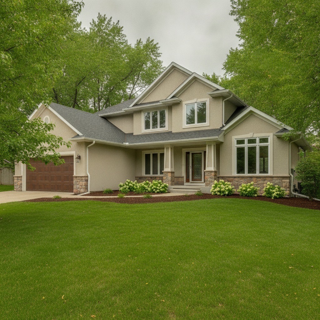 New seamless gutters on a Burnsville two-story home